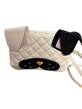 Betsey Johnson Puppy Face Crossbody – Quilted Look – Cute Bag